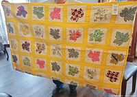 Full view of front side showing all leaf blocks and yellow sashing