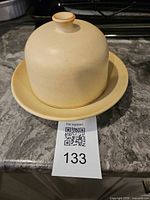 Butter dish assembled showing dome on base