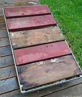 Top view of first cart showing wood planks and aluminum frame