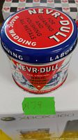 Top view of sealed Nevr-Dull tin