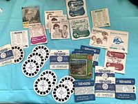 Spread of View-Master reels, sleeves and booklets