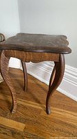 Table full view showing cabriole legs and top