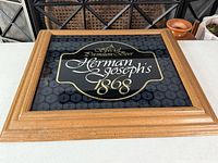 Front view showing full framed sign and graphics