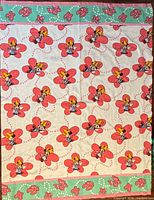 Full view of Minnie Mouse twin blanket showing overall pattern and colors