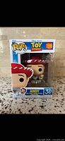 Front view of boxed Funko Pop Andy #1596 figure