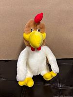 Front view of Foghorn Leghorn plush sitting upright