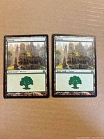 Front view of two Forest cards side-by-side