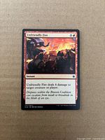Front of Unfriendly Fire card showing artwork, mana cost and text