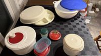 All plastic containers displayed on table