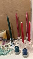Candles, candlestick holders, angel figurines, ring tealight holder and votives