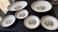 Full set of six ceramic pieces on table