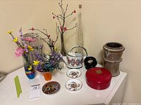 All decorative items arranged on surface