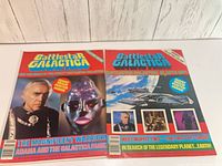 Front covers of both Battlestar Galactica magazines side by side