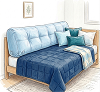 Illustration of inflated wedge on bed showing tufted design and fit