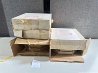 Three original Gorham boxes containing plates, shows wear
