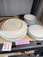 Stacks of plates showing size variation