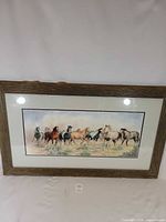 Full view of framed horse print showing artwork, mat, and frame