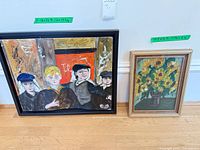 Both framed paintings side by side for scale and content overview
