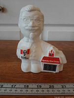 Front view of Colonel Sanders coin bank