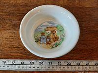 Top view of bowl showing teddy bear scene and diameter measurement