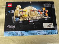Back of LEGO Star Wars Mos Espa Podrace box showing diorama image and 25th anniversary logo