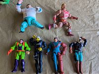 Front view of all seven figures
