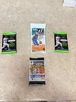 Four sealed packs displayed on countertop