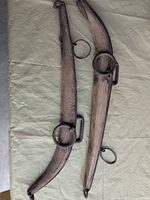 Full view of both wooden hames side by side