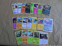 Full lot laid out showing two rows of cards