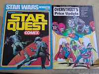 Both covers of Star Quest Comix and Overstreet Price Update No.11 side-by-side