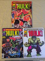 All three Hulk magazines front covers displayed