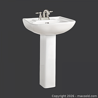 Stock image of assembled CALENA pedestal sink front view