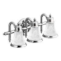 Stock image of Moen Waterhill chrome 3-light sconce