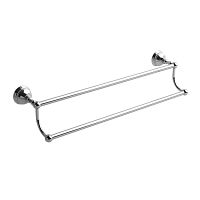 Full view of chrome double towel bar
