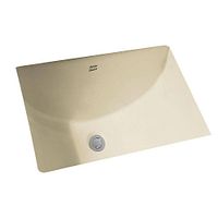 Top view render of sink showing shape and linen colour