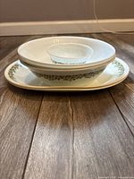 Stacked view of all six Corelle pieces