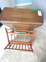 Table and magazine rack together