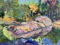 Front view of Mary Gourlay painting showing full composition and colors