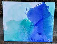 Front view of entire abstract oil painting on canvas
