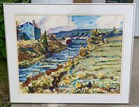Full view of framed painting