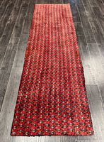 Full view of rug showing entire length and pattern