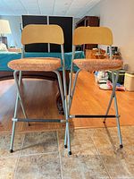 Front view of both folding bar stools