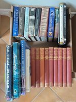 Overview of two cartons with military history hardcovers, showing Hammerton set and assorted titles