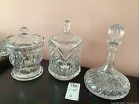 Three crystal pieces side by side showing overall design