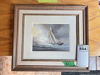 Full view of framed print with mat and frame
