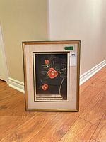 Full view of framed woodblock print