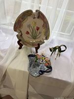 All three ceramic pieces grouped together