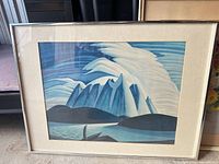 Front view of framed print showing artwork, mat and metal frame