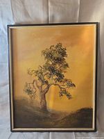 Framed oil painting showing entire composition