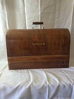 Wooden Singer dome carry case front view